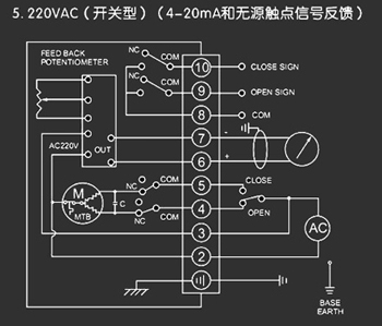 220VAC開關(guān)型<a href='http://www.hwjhotel.com/Product/diefa/diandongdiefa/' target='_blank'>電動<a href='http://www.hwjhotel.com/Product/diefa/' target='_blank'>蝶閥</a></a>接線圖