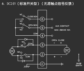ＤＣ24Ｖ標(biāo)準(zhǔn)開關(guān)型<a href='http://www.hwjhotel.com/Product/diefa/diandongdiefa/' target='_blank'>電動<a href='http://www.hwjhotel.com/Product/diefa/' target='_blank'>蝶閥</a></a>接線圖